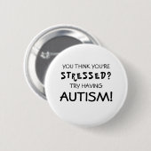 Funny Autismus Awareness | ASD Button (Vorne & Hinten)