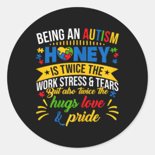 Funny Autismus Awareness Shirt als Autismus Honey Runder Aufkleber