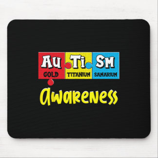 Funny Autismus Bewusstsein Puzzle Chemical Periodi Mousepad
