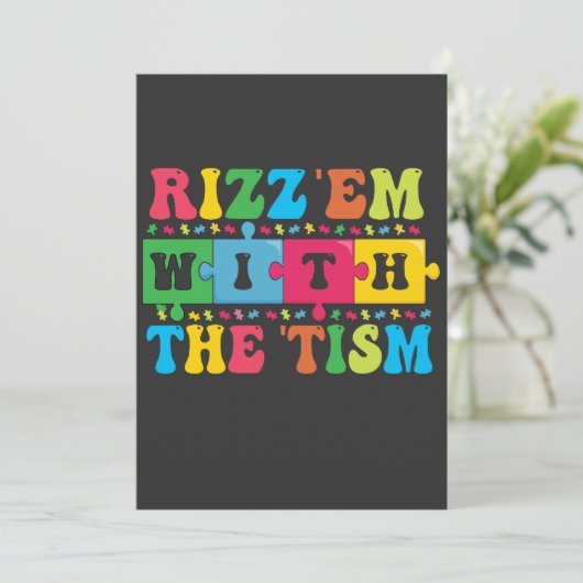 Funny Autismus Bewusstsein Rizz'em mit dem Tismus Einladung (Stehend Vorderseite)