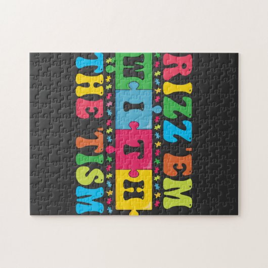 Funny Autismus Bewusstsein Rizz'em mit dem Tismus Puzzle (Horizontal)