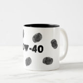 Funny Auto Mechanic 10W40 Greasy Fingerprints Tass Zweifarbige Tasse (VorderseiteRechts)