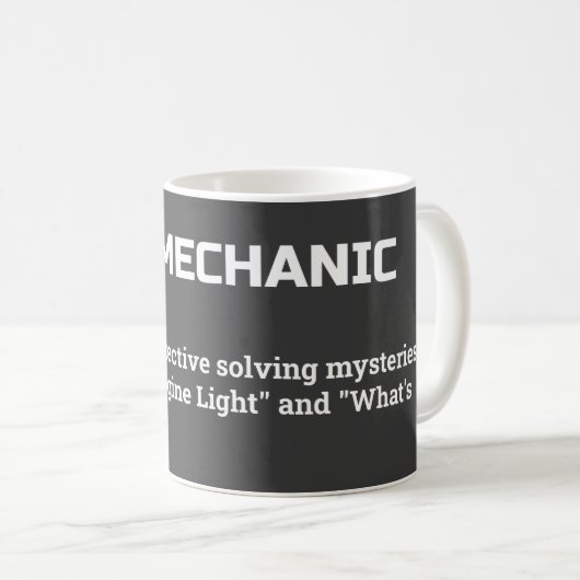 Funny Auto Mechanic Coffee Cup Kaffeetasse (VorderseiteRechts)