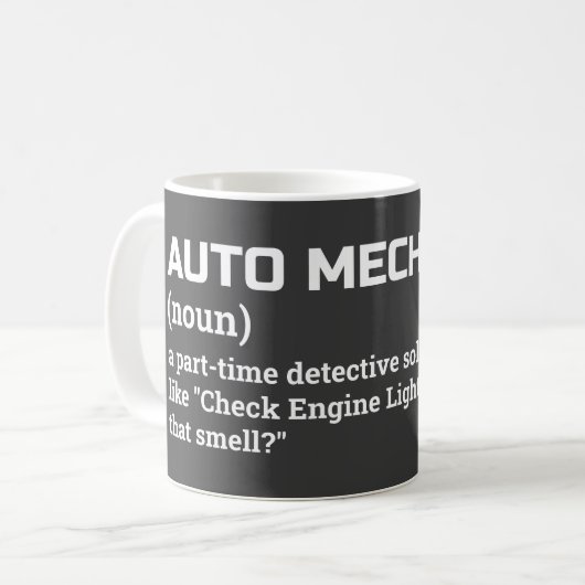 Funny Auto Mechanic Coffee Cup Kaffeetasse (Vorderseite Links)