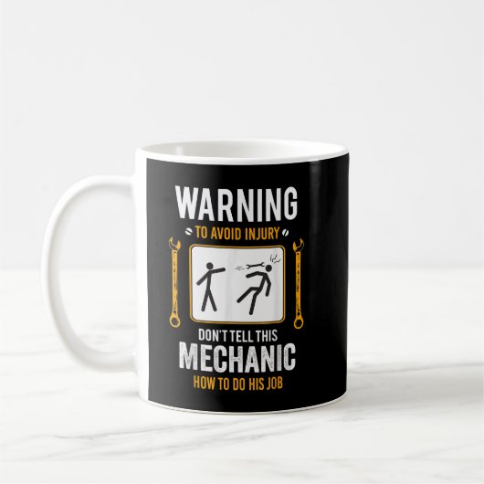 Funny Auto Mechanic Geschenk für Männer Warnung zu Kaffeetasse (Links)