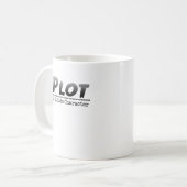 Funny Autor Schriftsteller Plot Es baut Zeichen Kaffeetasse (Vorderseite Links)