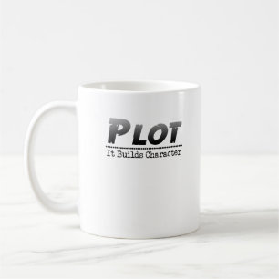 Funny Autor Schriftsteller Plot Es baut Zeichen Kaffeetasse
