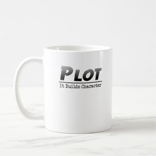 Funny Autor Schriftsteller Plot Es baut Zeichen Kaffeetasse (Links)