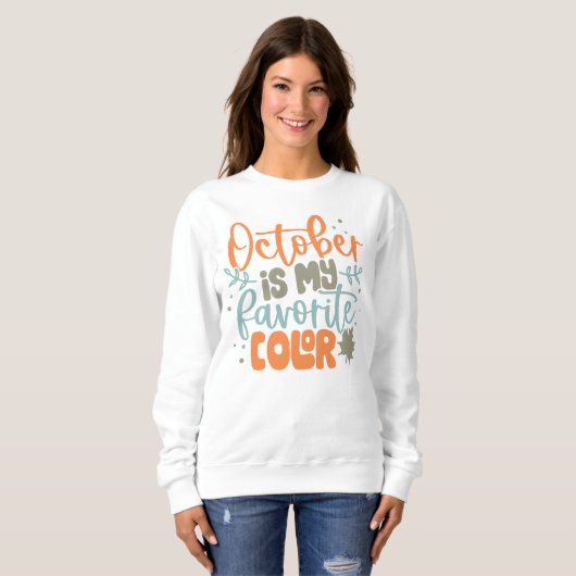 Funny Autumn Blumenziffer Sweatshirt (Vorne ganz)