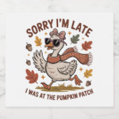 Funny Autumn Goose Schaumweinetikett (Einzelnes Label)