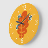 Funny Autumn Leaf Nature Lover Yellow Große Wanduhr (Winkel)