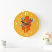 Funny Autumn Leaf Nature Lover Yellow Große Wanduhr (Zuhause)