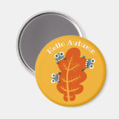 Funny Autumn Leaf Nature Lover Yellow Magnet (Vorderseite/Rückseite)