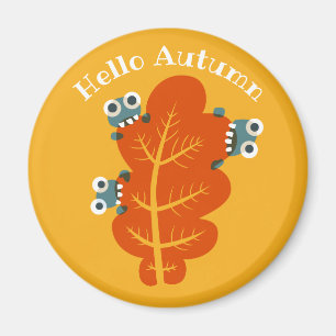 Funny Autumn Leaf Nature Lover Yellow Magnet