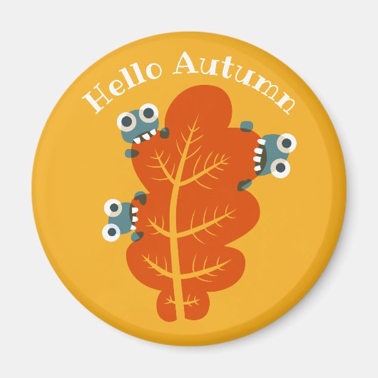Funny Autumn Leaf Nature Lover Yellow Magnet (Vorne)