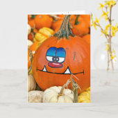 Funny Autumn Pumpkin zum Geburtstag Karte (Gelbe Blume)