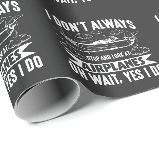 Funny Aviation Aircraft Lover Flugzeug Geschenkpapier (Rolleneckpunkt)