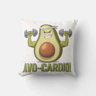 Funny Avo-Cardio Avocado Fitness Design Kissen