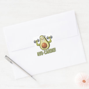 Funny Avo-Cardio Avocado Fitness Design Quadratischer Aufkleber