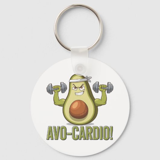 Funny Avo-Cardio Avocado Fitness Design Schlüsselanhänger (Vorderseite)