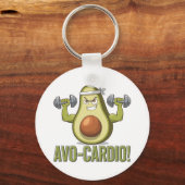 Funny Avo-Cardio Avocado Fitness Design Schlüsselanhänger (Rückseite)