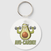 Funny Avo-Cardio Avocado Fitness Design Schlüsselanhänger (Rückseite)