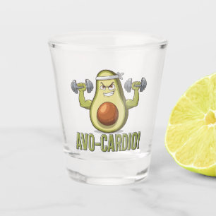 Funny Avo-Cardio Avocado Fitness Design Schnapsglas