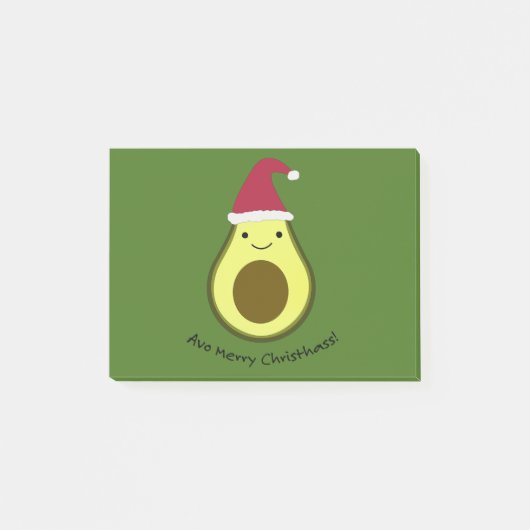 Funny Avo Merry Christhass Avocado Pun Post-it Klebezettel (Vorderseite)