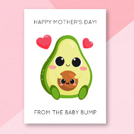 Funny Avocado Baby Bump Muttertagskarte Karte