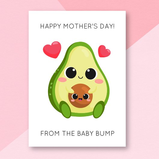 Funny Avocado Baby Bump Muttertagskarte Karte