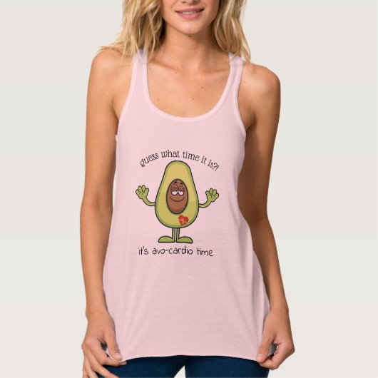 Funny Avocado Cardio T-Shirt - Niedlich Gym Pun Sh Tank Top (Vorderseite)
