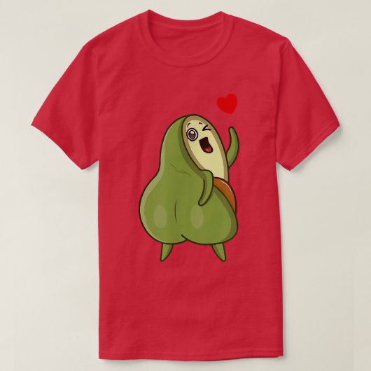 Funny Avocado Cat Cute Face Graphic T-Shirt (Design vorne)