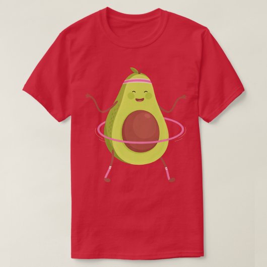 Funny avocado Doing Hula Hoop T-Shirt (Design vorne)