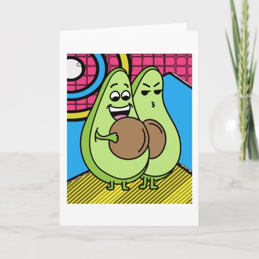 Funny Avocado Fruit Karte (Vorderseite)