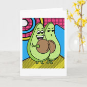 Funny Avocado Fruit Karte (Gelbe Blume)