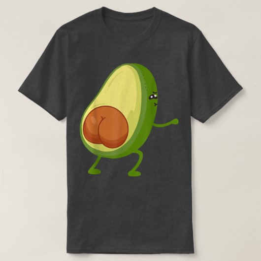 Funny Avocado Hintern Squating Glute Workout Niedl T-Shirt (Design vorne)