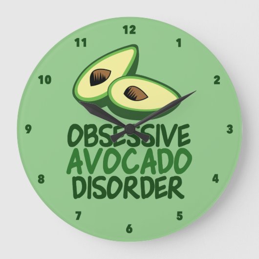 Funny Avocado Lover Kitchen Große Wanduhr (Vorderseite)