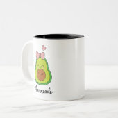 Funny Avocado Mamacado Zweifarbige Tasse (Vorderseite Links)