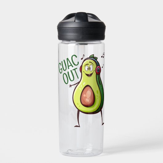 Funny Avocado Music Headphones Trinkflasche (Vorderseite)