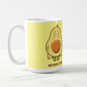 Funny Avocado, Niedliches Fruchtmeme Kaffeetasse (Links)