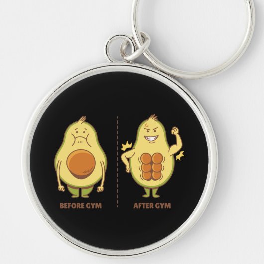 Funny Avocado, Niedliches Fruchtmeme Schlüsselanhänger (Vorne)
