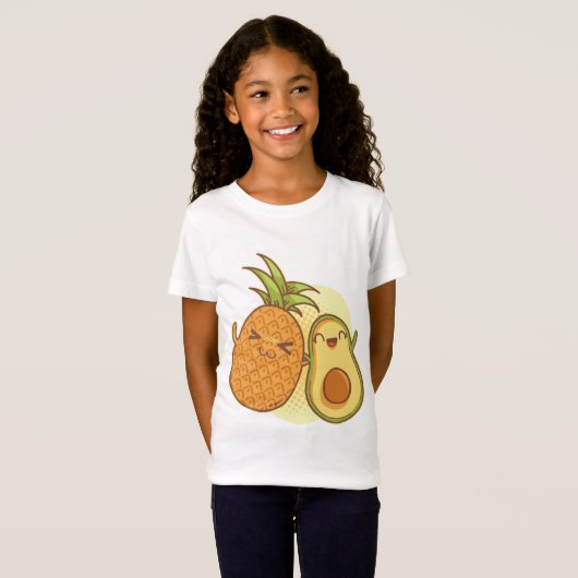 Funny Avocado Pineaple BESTE FREUNDIN Kawaii T-Shirt (Vorne ganz)