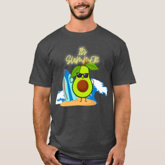 Funny Avocado Surfen im Sommer T-Shirt