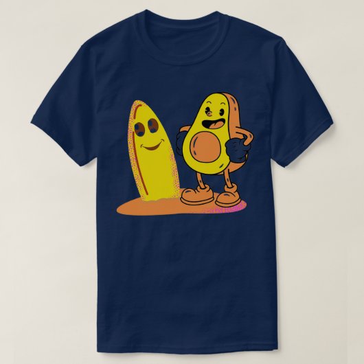 Funny Avocado Surfing 24 T-Shirt (Design vorne)