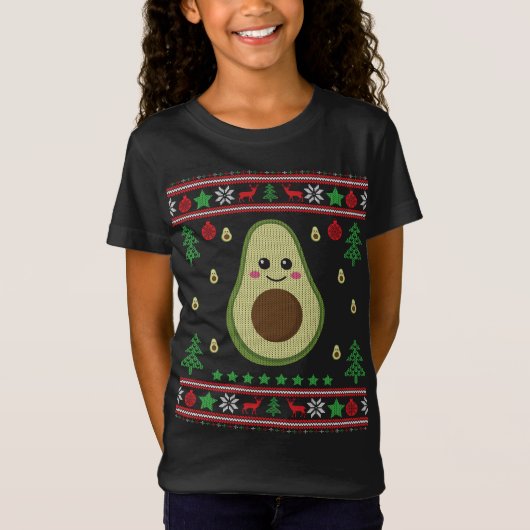 Funny Avocado Ugly Christmas Sweater Fruit Lover G T-Shirt (Vorderseite)