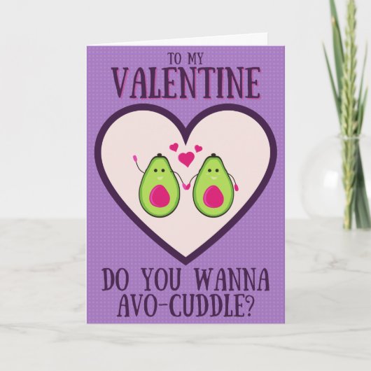 Funny Avocado Valentine Card Karte (Vorderseite)