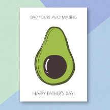 Funny Avocado Vatertag Card