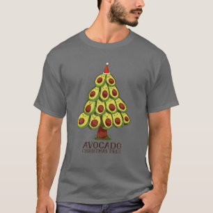 Funny Avocado Weihnachtsbaum Rote Weihnachtsmannmü T-Shirt