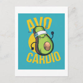 Funny AVOCARDIO Avocado Übung Herzgrafik Postkarte