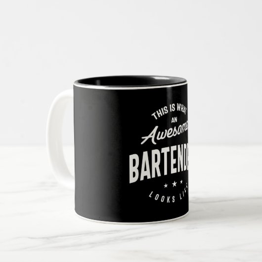Funny Awesome Bartender Job Occupation Zweifarbige Tasse (Vorderseite Links)